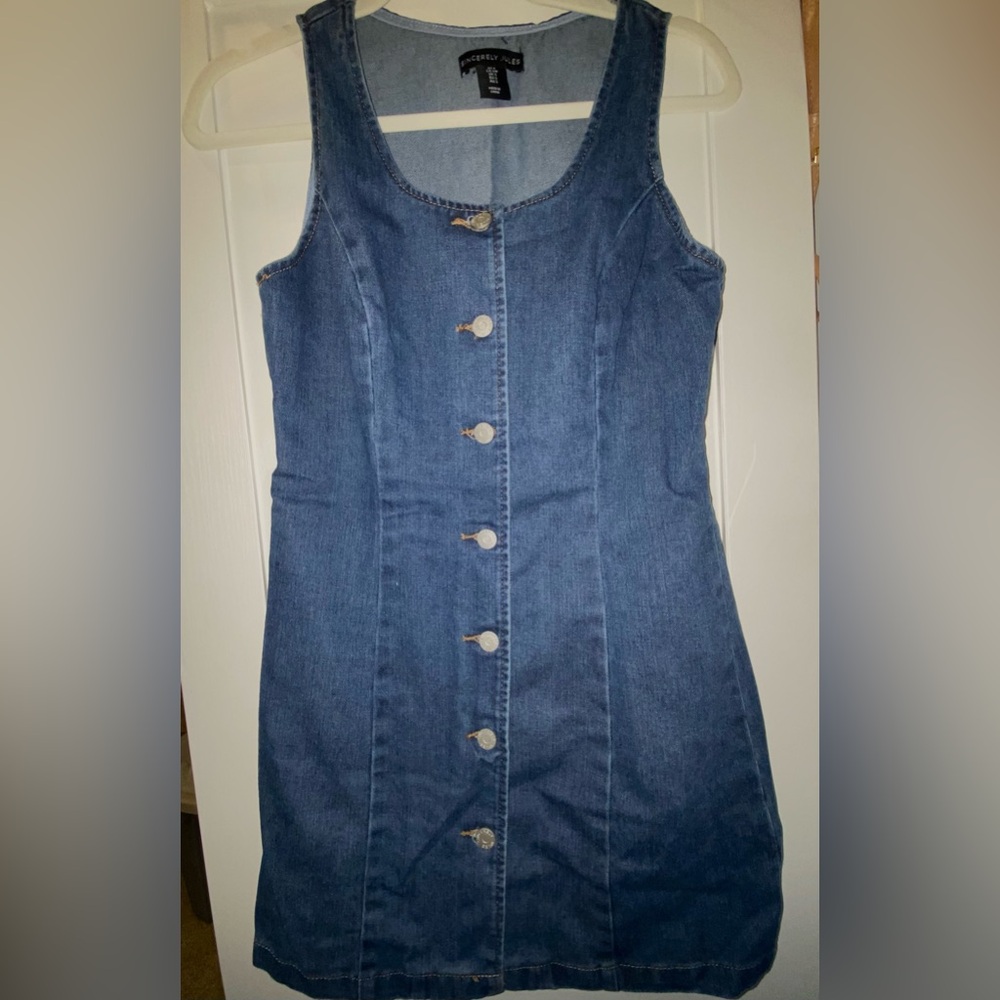 Denim Button-Down Dress (petite)